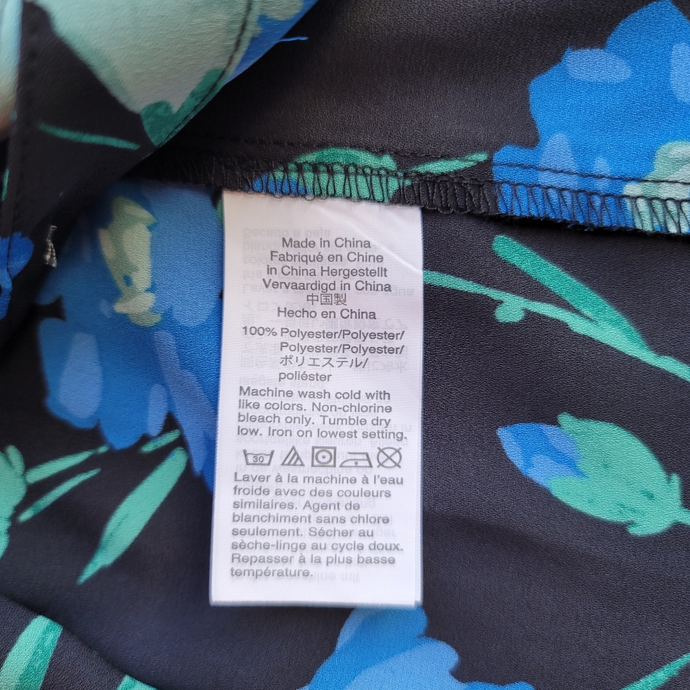 New! J. Crew size Small S Long Sleeve Bow Top Blue Floral Blouse NWT - Picture 16 of 16